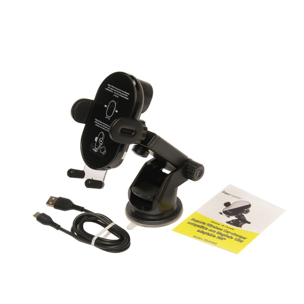 SOPORTE DE CELULAR + CARGA INAL. AUTO 15W TECMASTER TM-200543