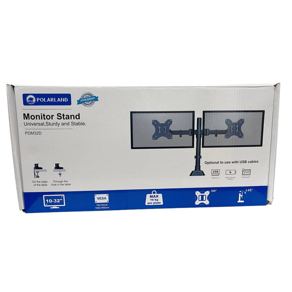 SOPORTE DOBLE PARA MONITOR DE 10-32" POLARLAND PDM32D