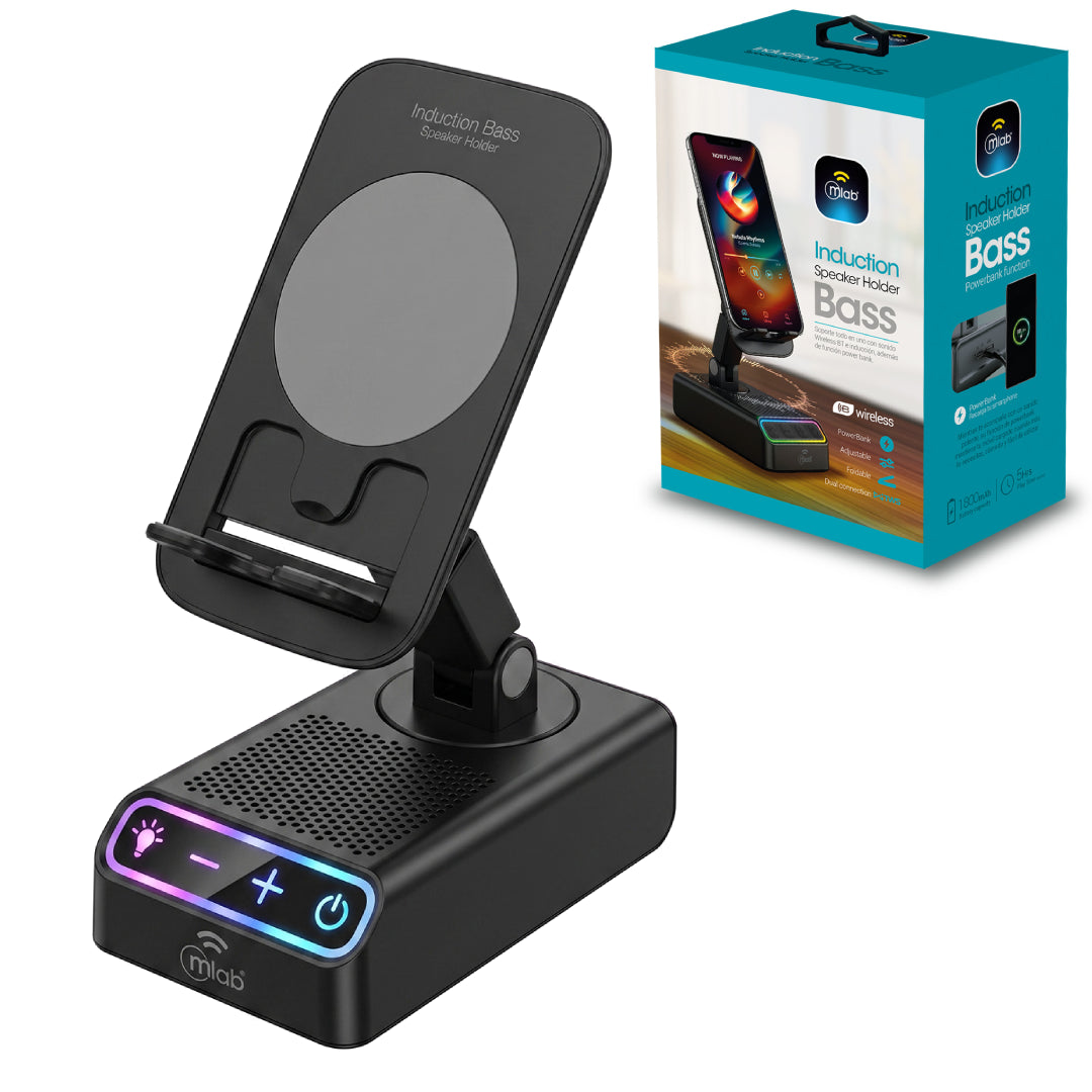 SOPORTE PARA ALTAVOZ DE INDUCCIÓN NEGRO MLAB 9678