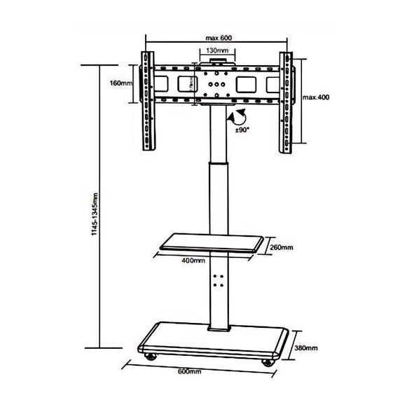 SOPORTE PARA TV 32-70" DE PISO MOVIL/GIRATORIO POLARLAND PMT60R