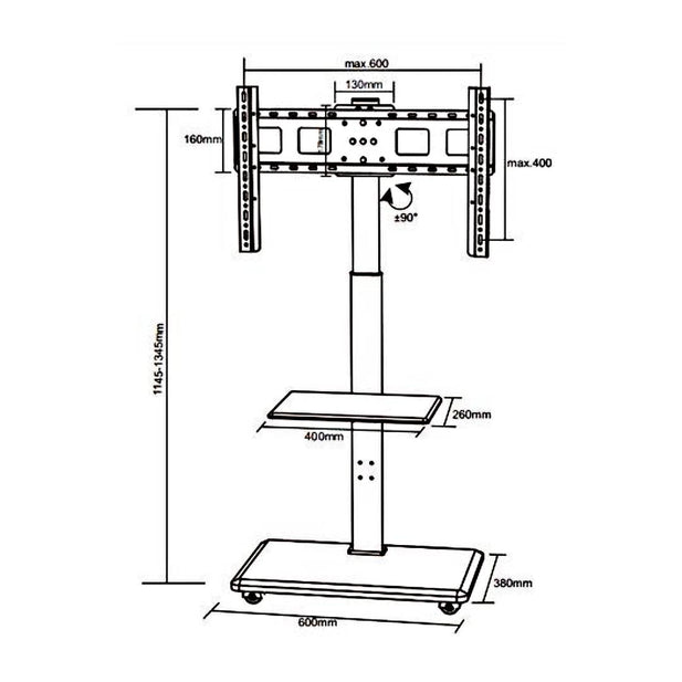 SOPORTE PARA TV 32-70" DE PISO MOVIL/GIRATORIO POLARLAND PMT60R