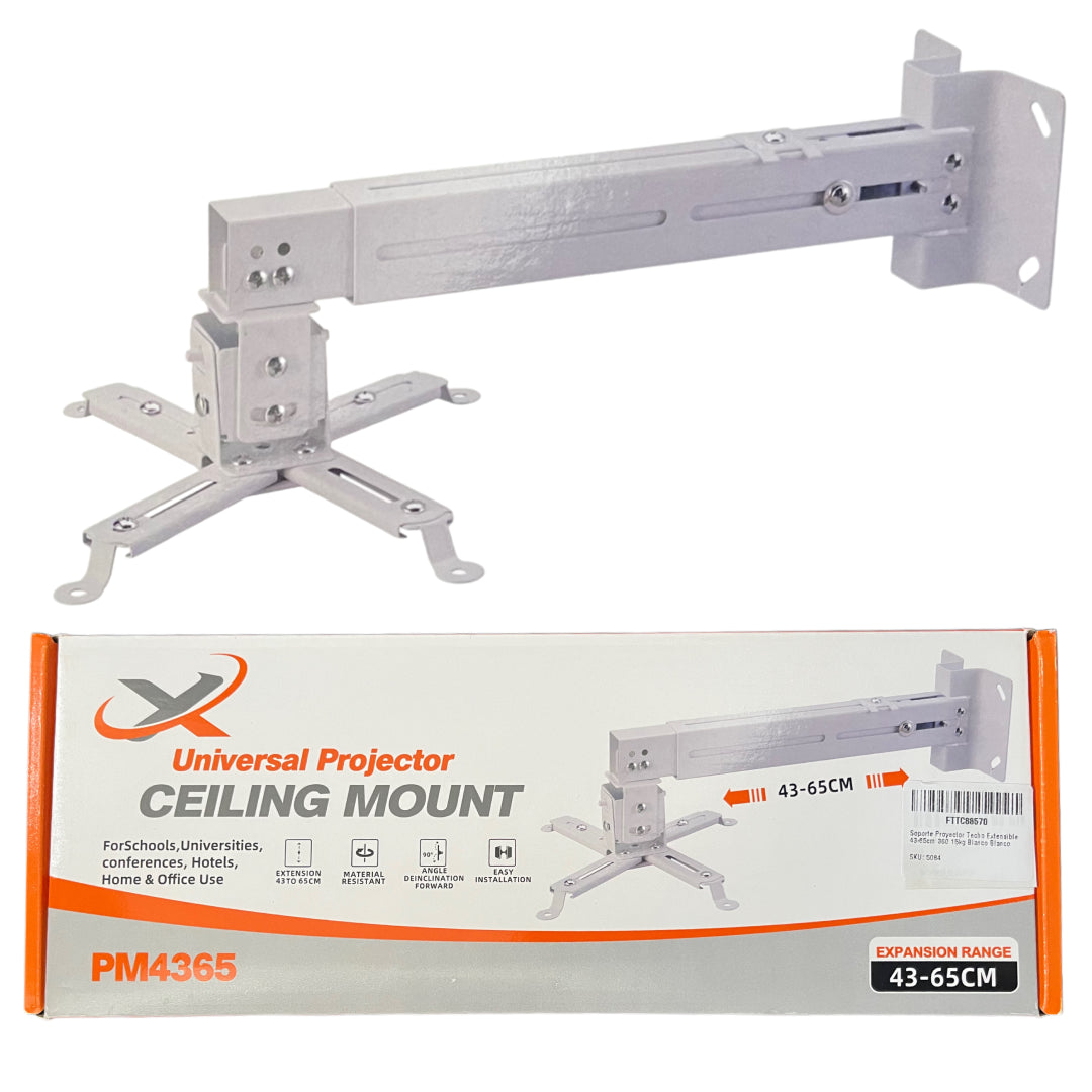 SOPORTE PROYECTOR TECHO/MURO EXTENSIBLE 43-65CM 360 15KG