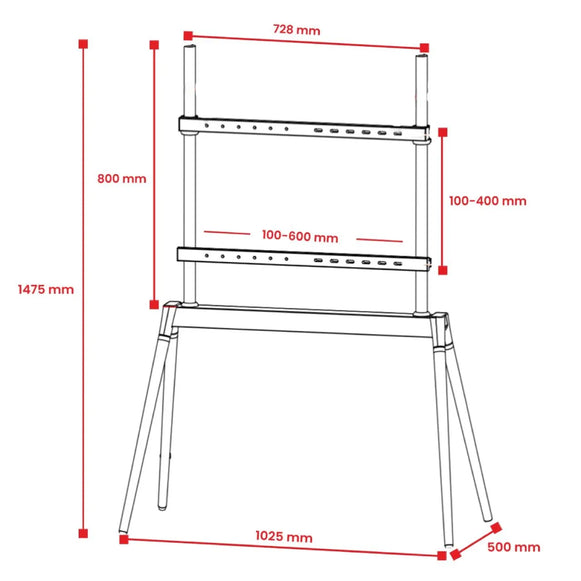 SOPORTE TV PREMIUM PEDESTAL 4 PATAS 49" - 70" MACROTEL MV1246F01