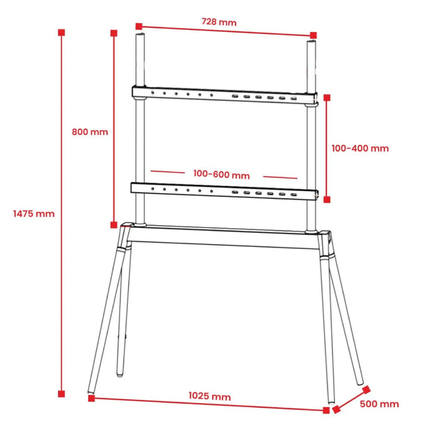 SOPORTE TV PREMIUM PEDESTAL 4 PATAS 49" - 70" MACROTEL MV1246F01