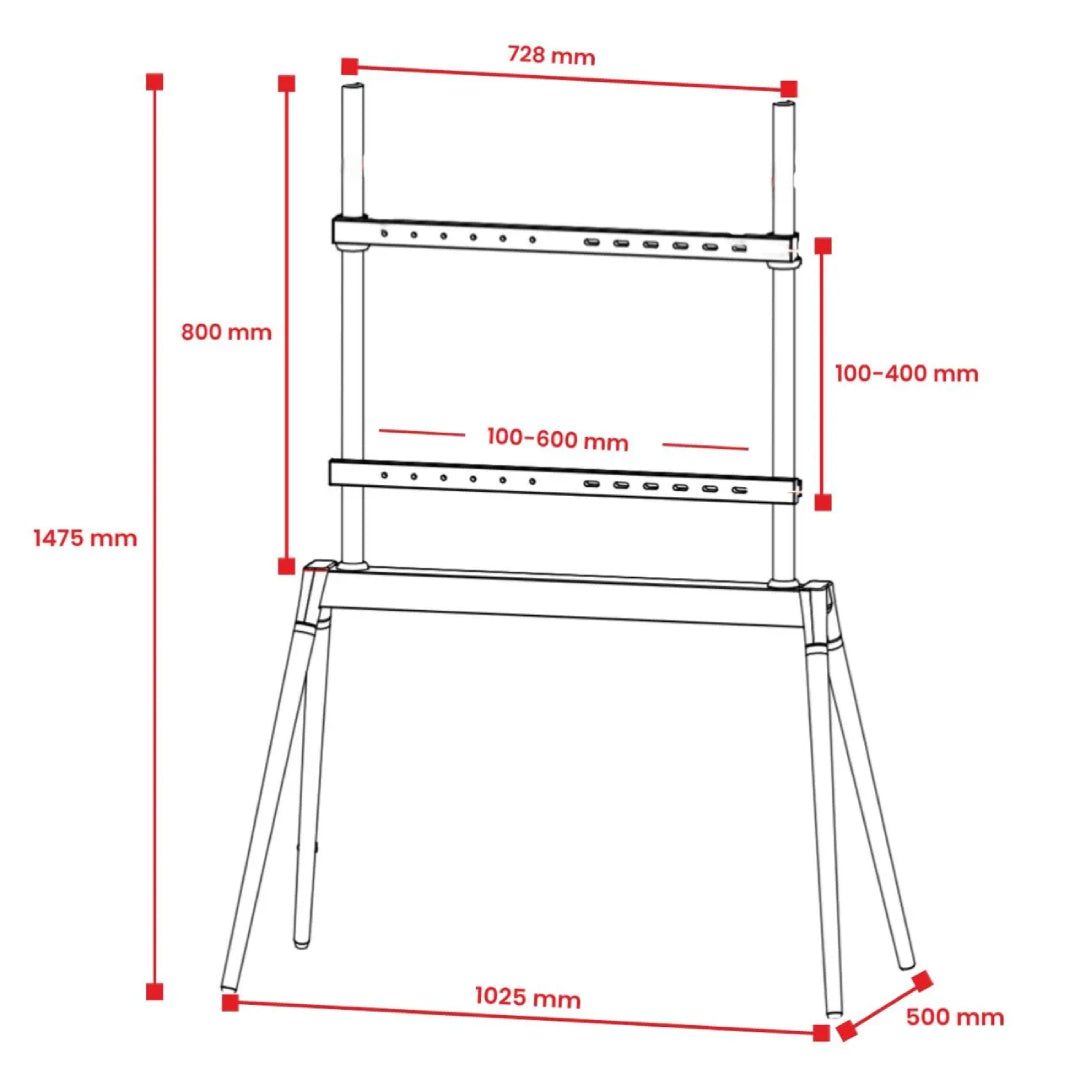 SOPORTE TV PREMIUM PEDESTAL 4 PATAS 49" - 70" MACROTEL MV1246F01