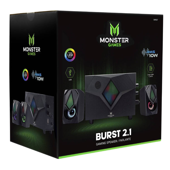 SUBWOOFER BURST 2.1 MONSTER GAMES SW557