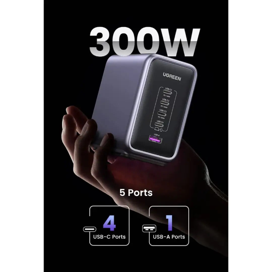 SUPER CARGADOR PARA ESCRITORIO 300W 1 USB - 4 USB-C CD333 UGREEN
