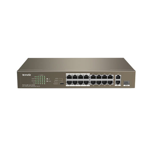 SWITCH 16 PUERTOS POE TEF1118P-16-150W TENDA