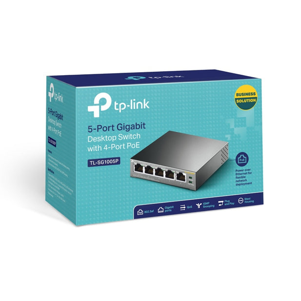 SWITCH 5 PUERTOS GIGABIT ETHERNET TL-SG1005P TP-LINK