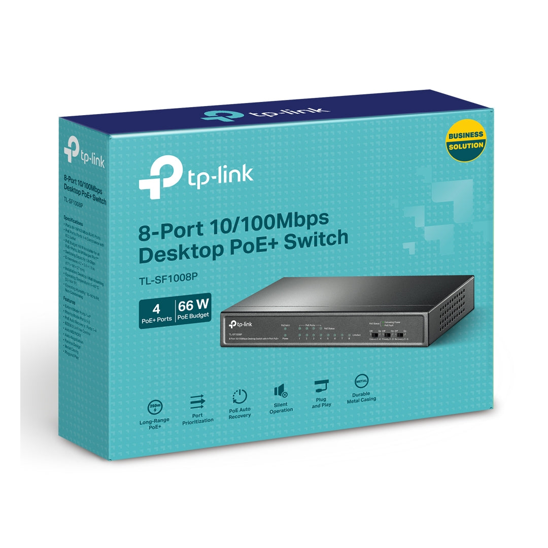 SWITCH ESCRITORIO 8 PUERTOS PoE+ TL-SF1088P TP-LINK