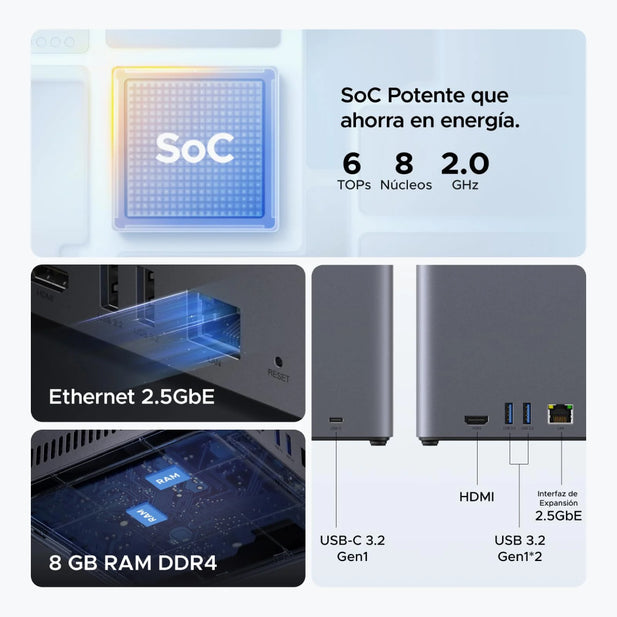 Servidor UGREEN NASync DH4300 Plus NAS de escritorio de 4 bahías