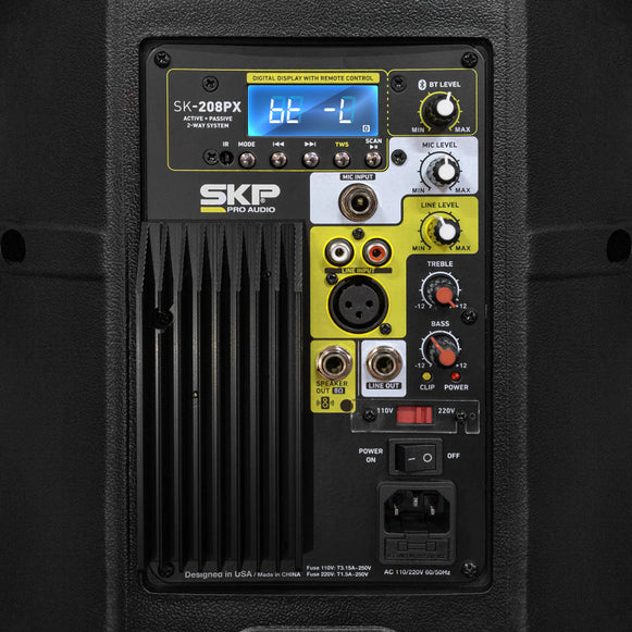 Sistema de 2 vías Activo + Pasivo amplificado de 8" SKp 208PX