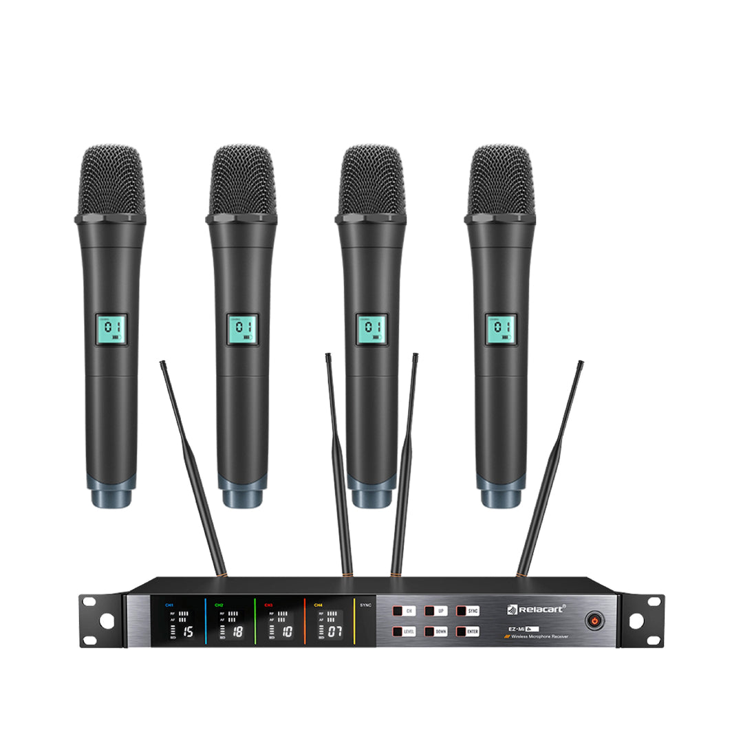 Sistema de 4 Micrófonos Inalámbricos Relacart EZ MI4