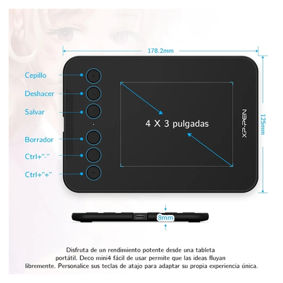 TABLETA GRAFICA DECO MINI 4 XP-PEN