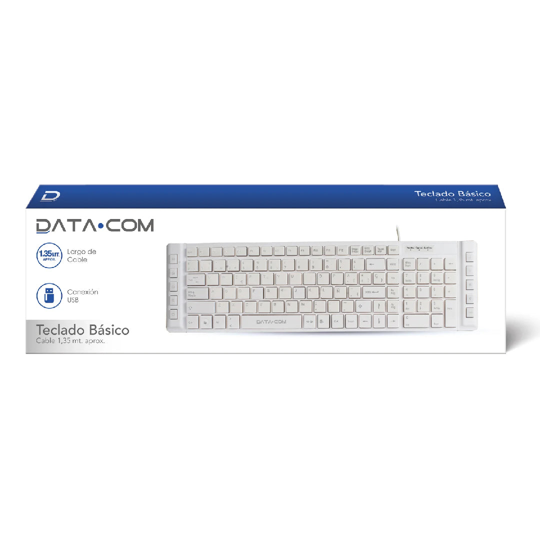 TECLADO ALAMBRICO USB BLANCO DATACOM