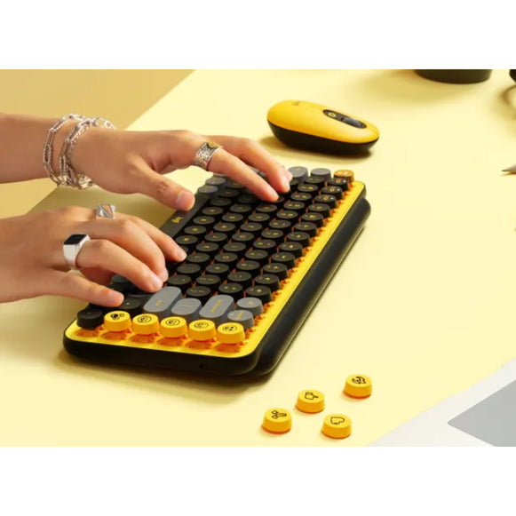 TECLADO INAL. MECANICO EMOJIS POP KEYS AMARILLO LOGITECH