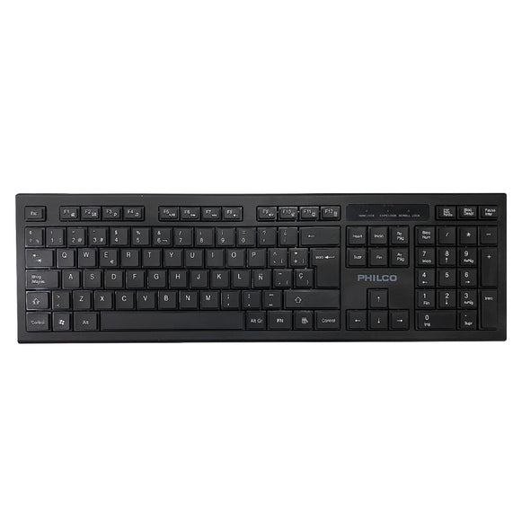 TECLADO INALAMBRICO PHILCO NEGRO W601N