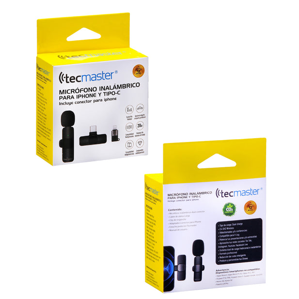 MICROFONO INALAMBRICO TIPO-C-LIGHTNING TECMASTER TM-300518