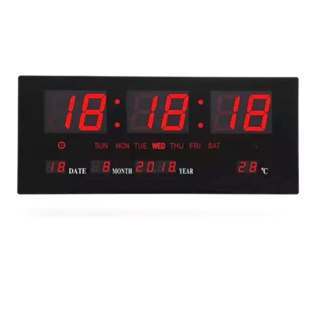 RELOJ DIGITAL DE PARED LED FECHA Y TEMPERATURA TECNOLAB TL151