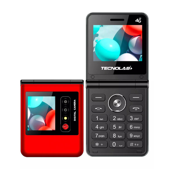 TELEFONO SENIOR 4G DOBLE PANTALLA ROJO TECNOLAB TL709R