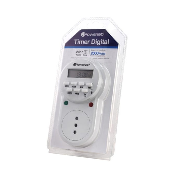 TEMPORIZADOR DIGITAL 24/7 2000W POWERLAB
