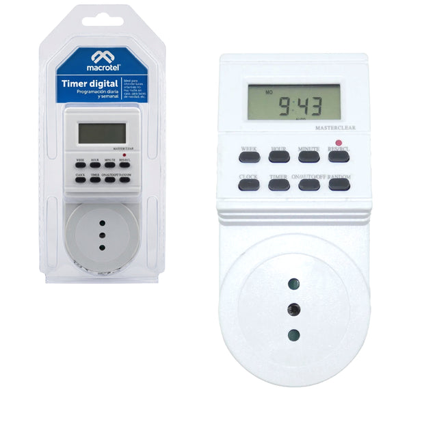 TEMPORIZADOR DIGITAL 24/7 2300W MACROTEL MS-TD