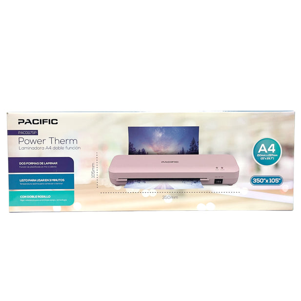 TERMOLAMINADORA A4 PACIFIC ROSA PAC01175P