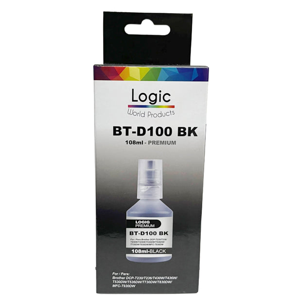 TINTA BT D100 BK NEGRA LOGIC ALTERNATIVA