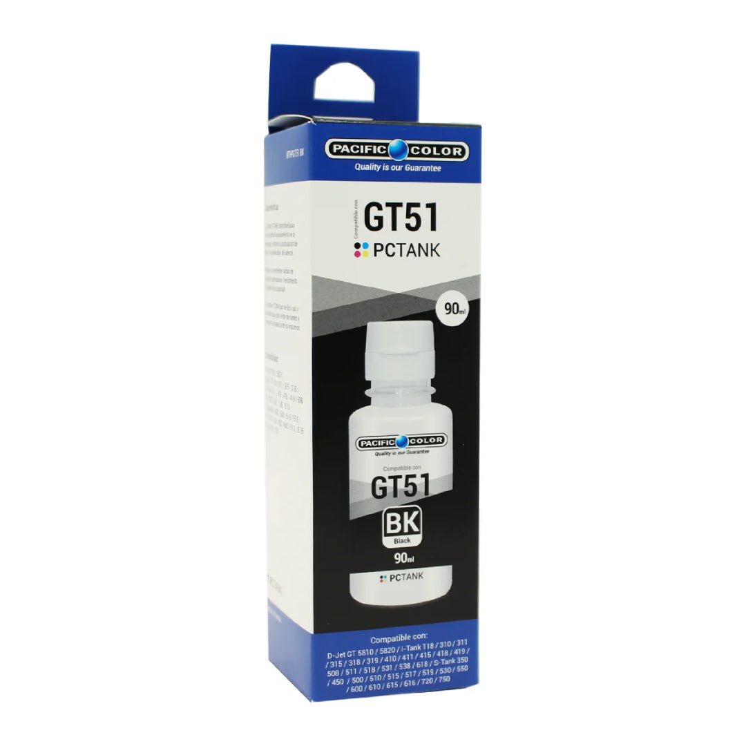 TINTA GT-51 NEGRO PACIFIC COLOR (COMPATIBLE HP GT53-GT51)