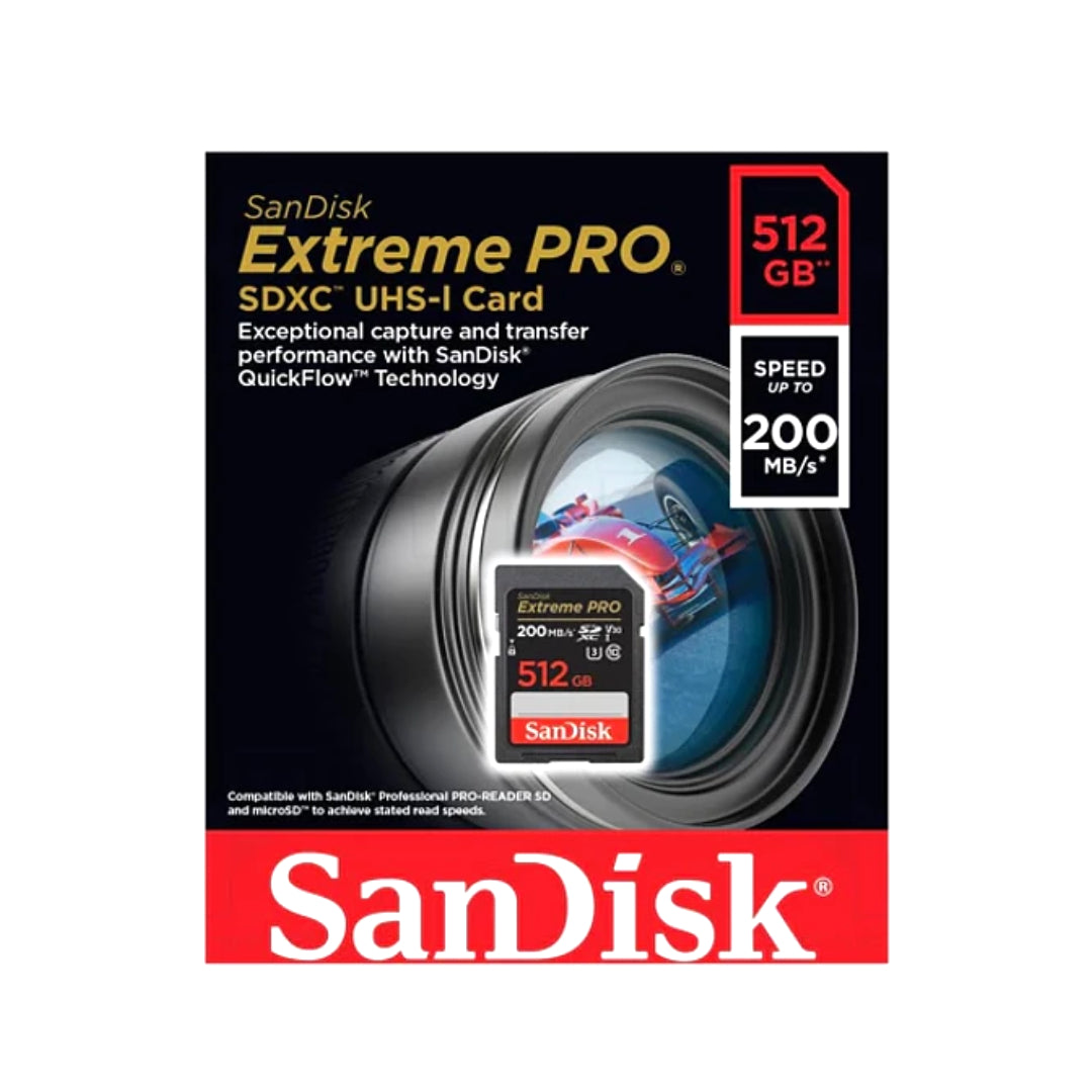 Tarjeta De Memoria 512GB 4K SDXC Sandisk Extreme Pro