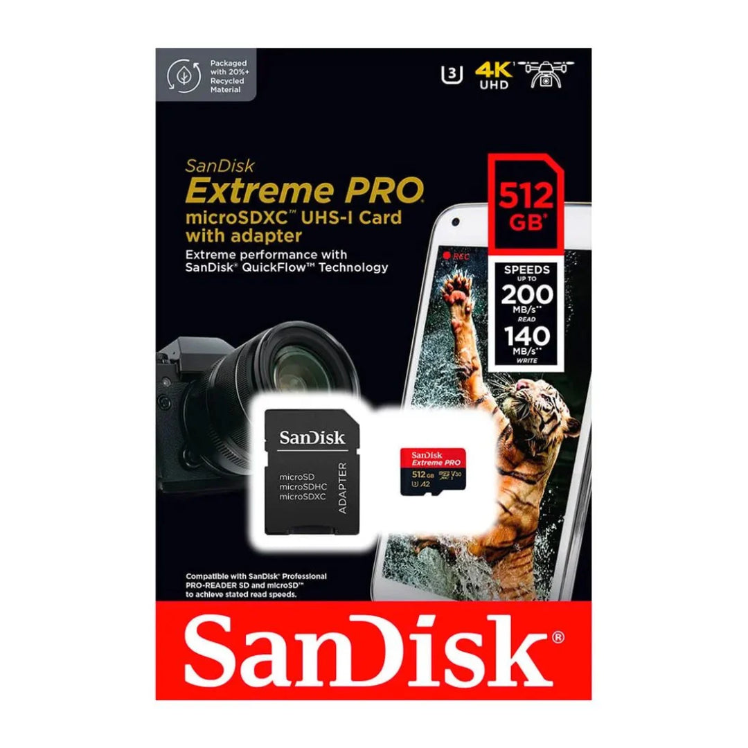 Tarjeta De Memoria MicroSD 512GB Extreme PRO Sandisk