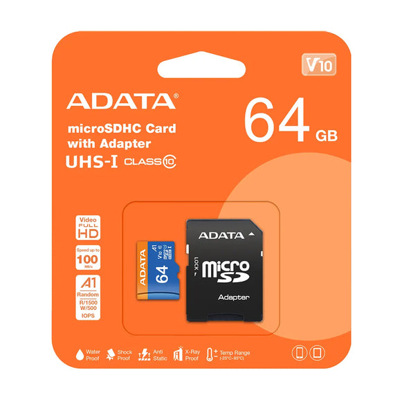 Tarjeta De Memoria MicroSD 64GB Adata