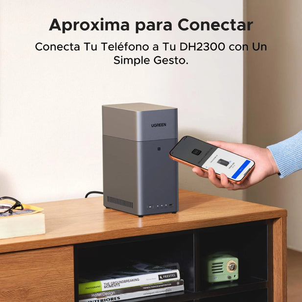 Servidor UGREEN NASync DH2300 NAS de escritorio de 2 bahías, 4 GB RAM y NFC