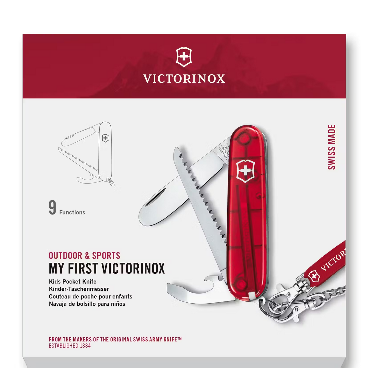 NAVAJA VICTORINOX 0.2373.T ROJO TRANSLUCIDO MY FIRST VICTORINOX