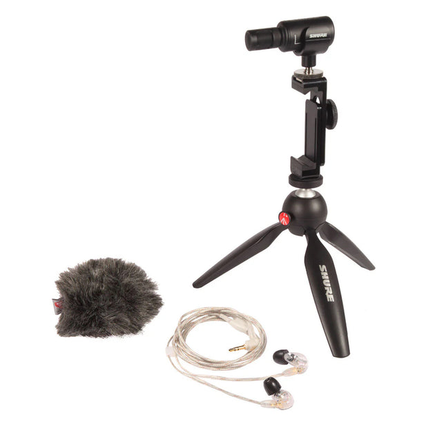 VIDEO KIT MICROFONO+ AUDIFONOS PORTABLE MV88+ SHURE