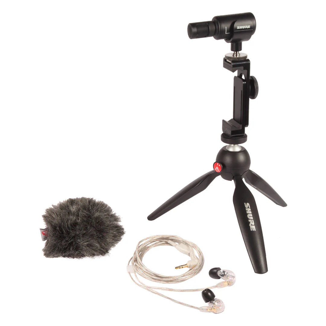 VIDEO KIT MICROFONO+ AUDIFONOS PORTABLE MV88+ SHURE