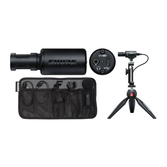 VIDEO KIT MICROFONO+ AUDIFONOS PORTABLE MV88+ SHURE