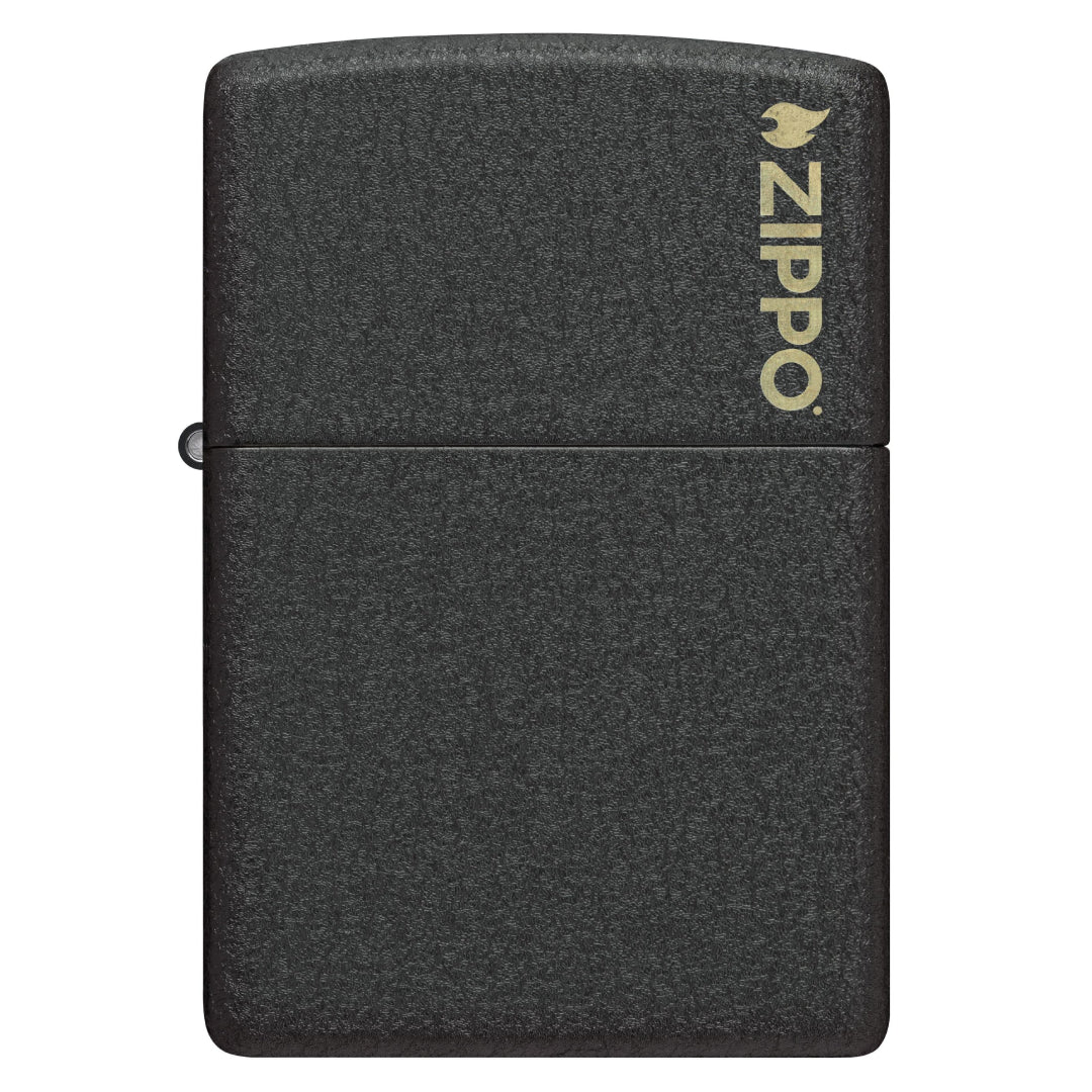ZIPPO 236ZL BLACK CRACKLE LOGO