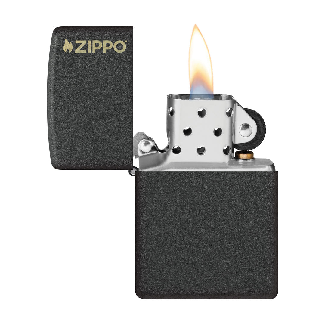 ZIPPO 236ZL BLACK CRACKLE LOGO