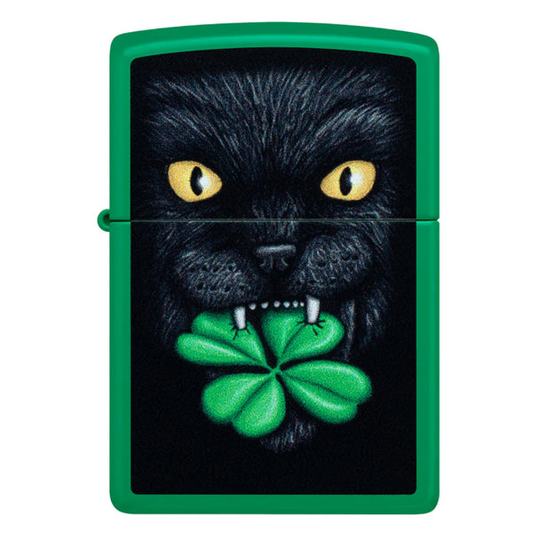 ZIPPO 46721 LUCKY CAT CLOVER DESIGN