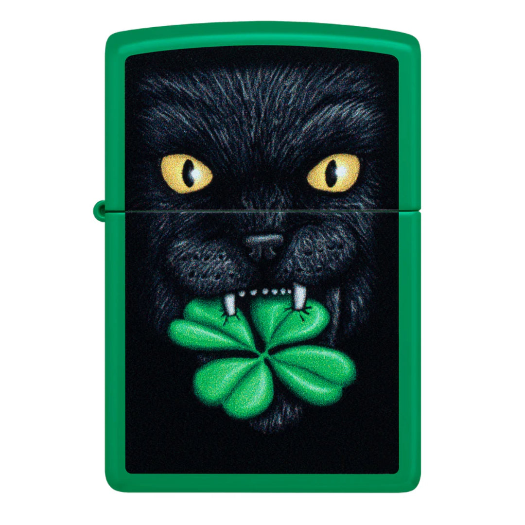 ZIPPO 46721 LUCKY CAT CLOVER DESIGN