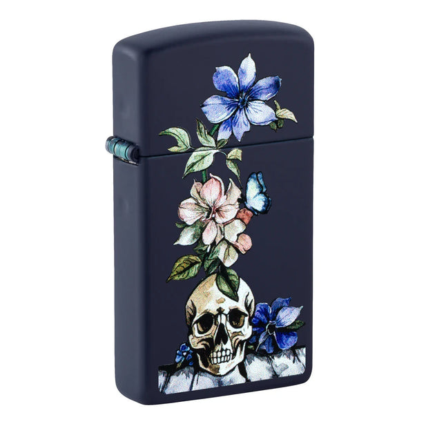 ZIPPO 46813 SKULL AND FLOWERS DESIGN