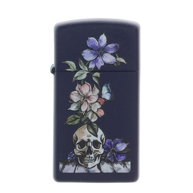 ZIPPO 46813 SKULL AND FLOWERS DESIGN