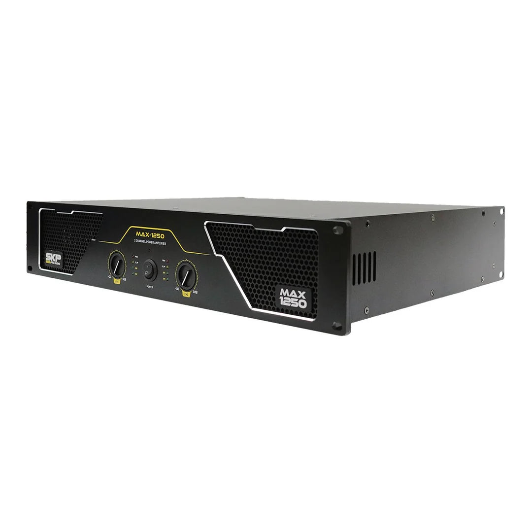 Amplificador de Potencia SKP MAX 1250 Clase AB 1250W Bridge 2x600W Rack 2U