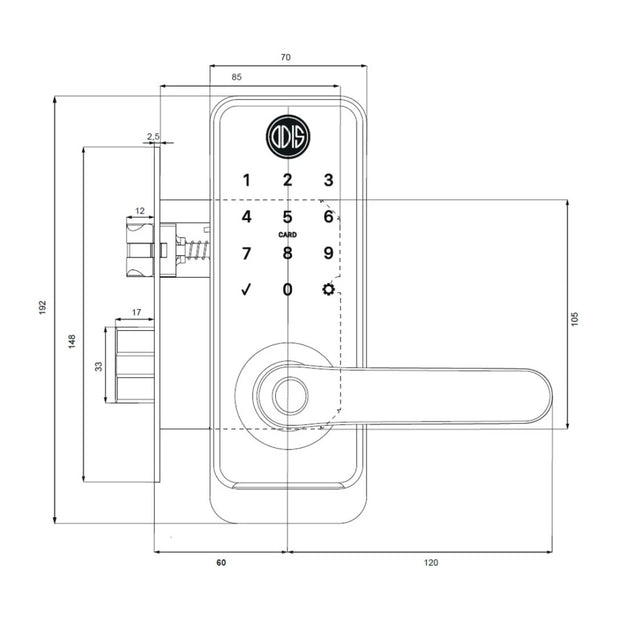 Cerradura Digital Inteligente Con Conexión Wifi Odis Go! 8800 + Hub