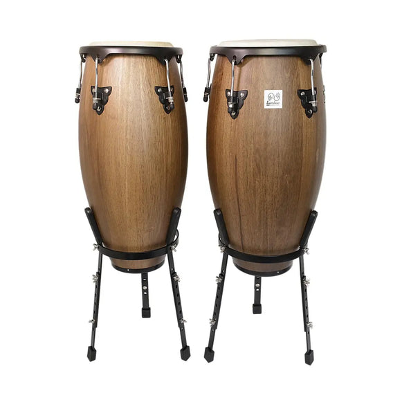 Set de Congas 10x11xH28'' Café Madera + Stand TUMBAO TP600ZB