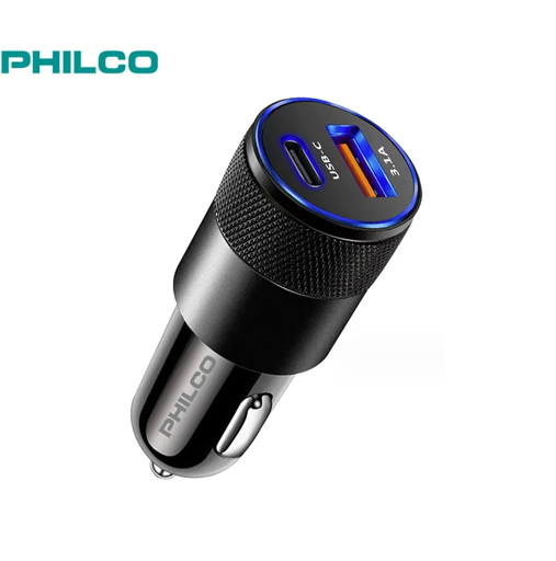 CARGADOR AUTO 20W TIPO C Y USB FLP2552B PHILCO