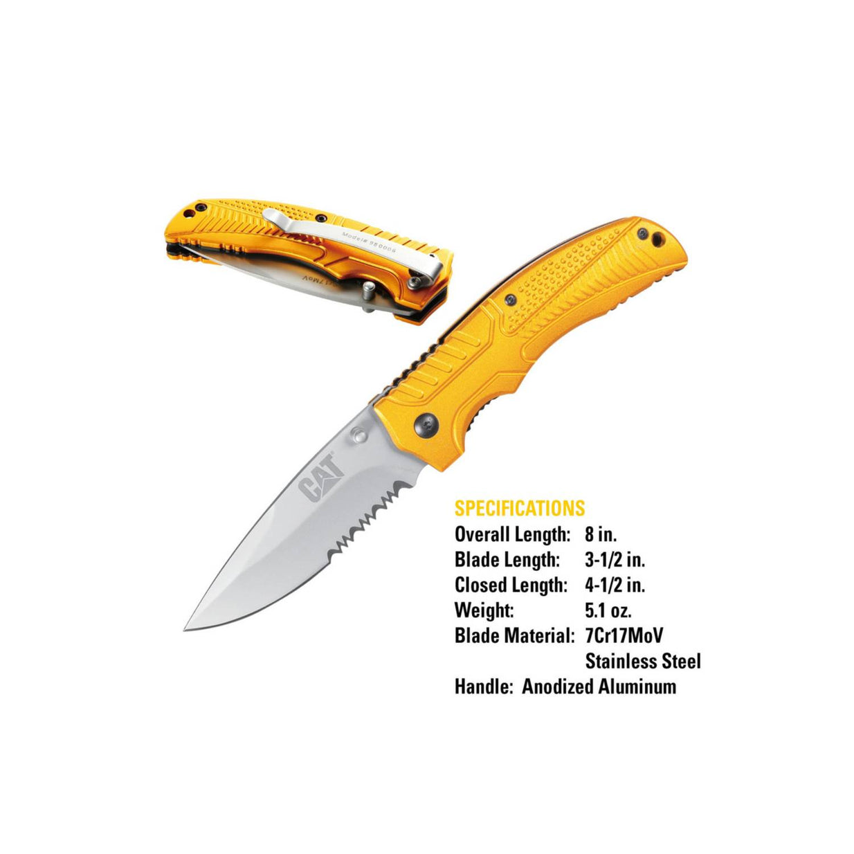 Cuchilla plegable de punta curva Cat 980006