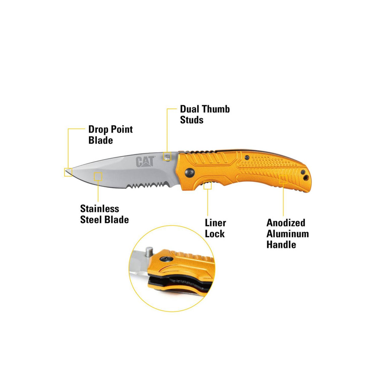 Cuchilla plegable de punta curva Cat 980006