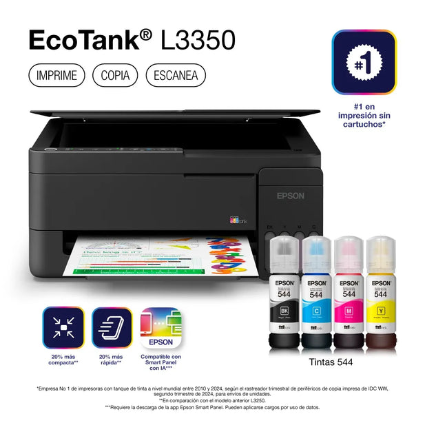 Impresora Epson EcoTank L3350 WiFi Multifunción Tinta Continua 11ppm Heat-Free